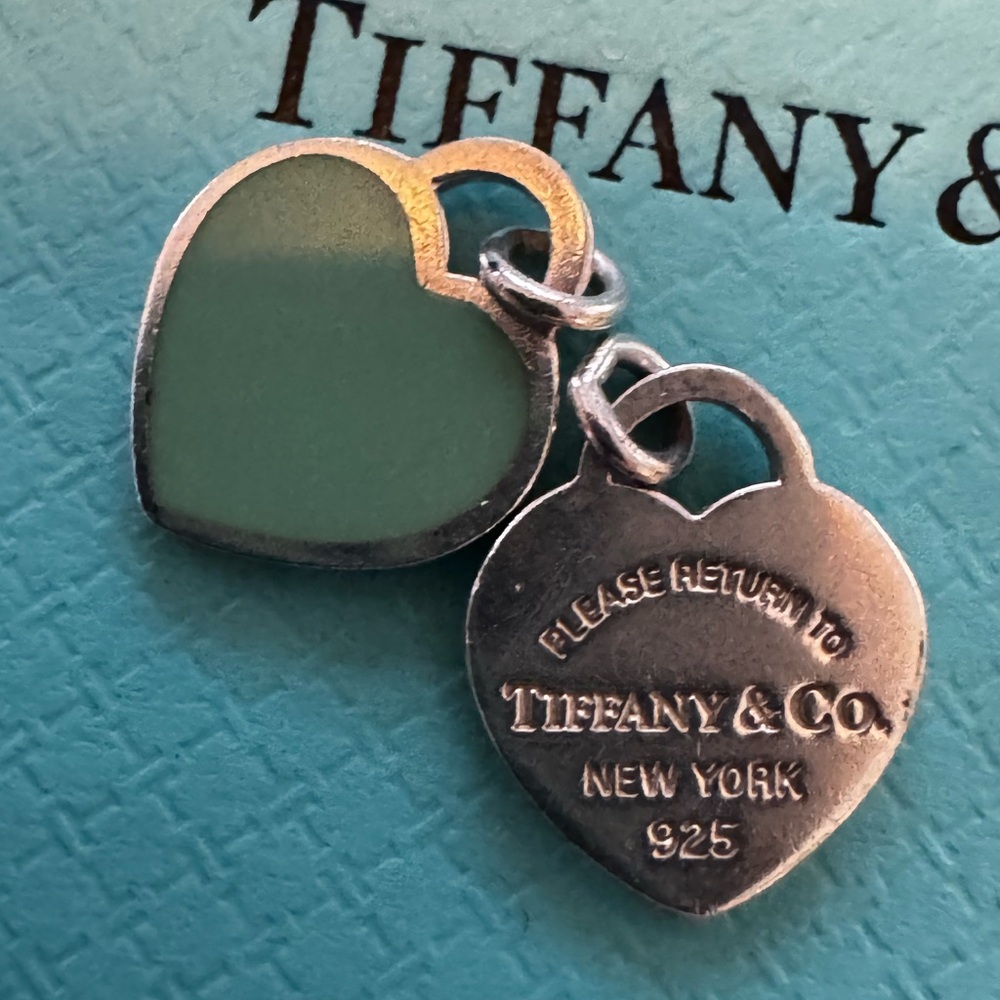 Tiffany & Co. Silver and Mint Heart Charm